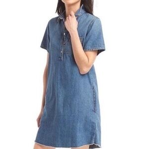 3/$10 GAP Women's Denim Blue Button-Down Shirt Dress